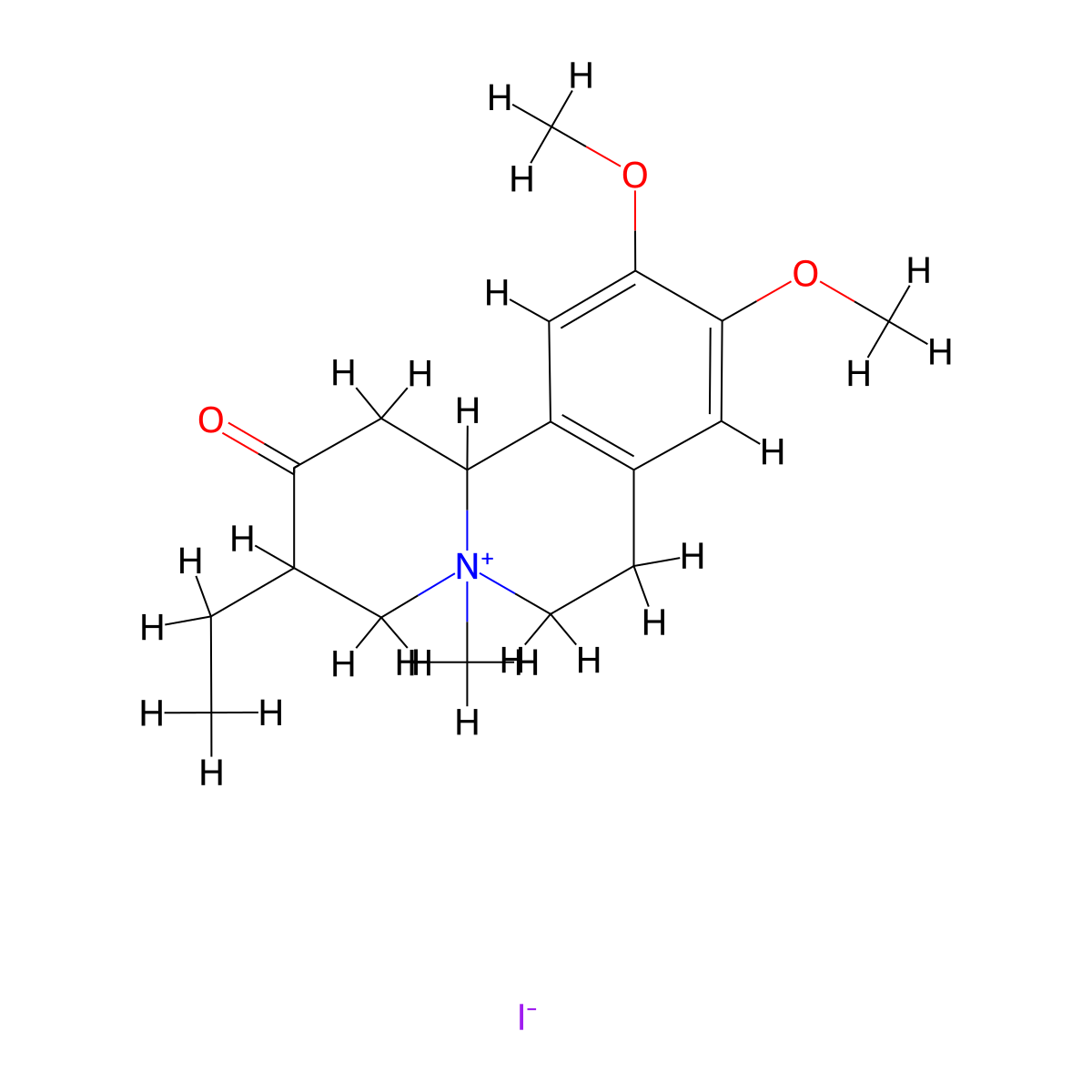 3-Ethyl-9,10-dimethoxy-5-methyl-1,3,4,6,7,11b-hexahydrobenzo[a]quinolizin-5-ium-2-one;iodide molecular structure, CAS 67455-66-7