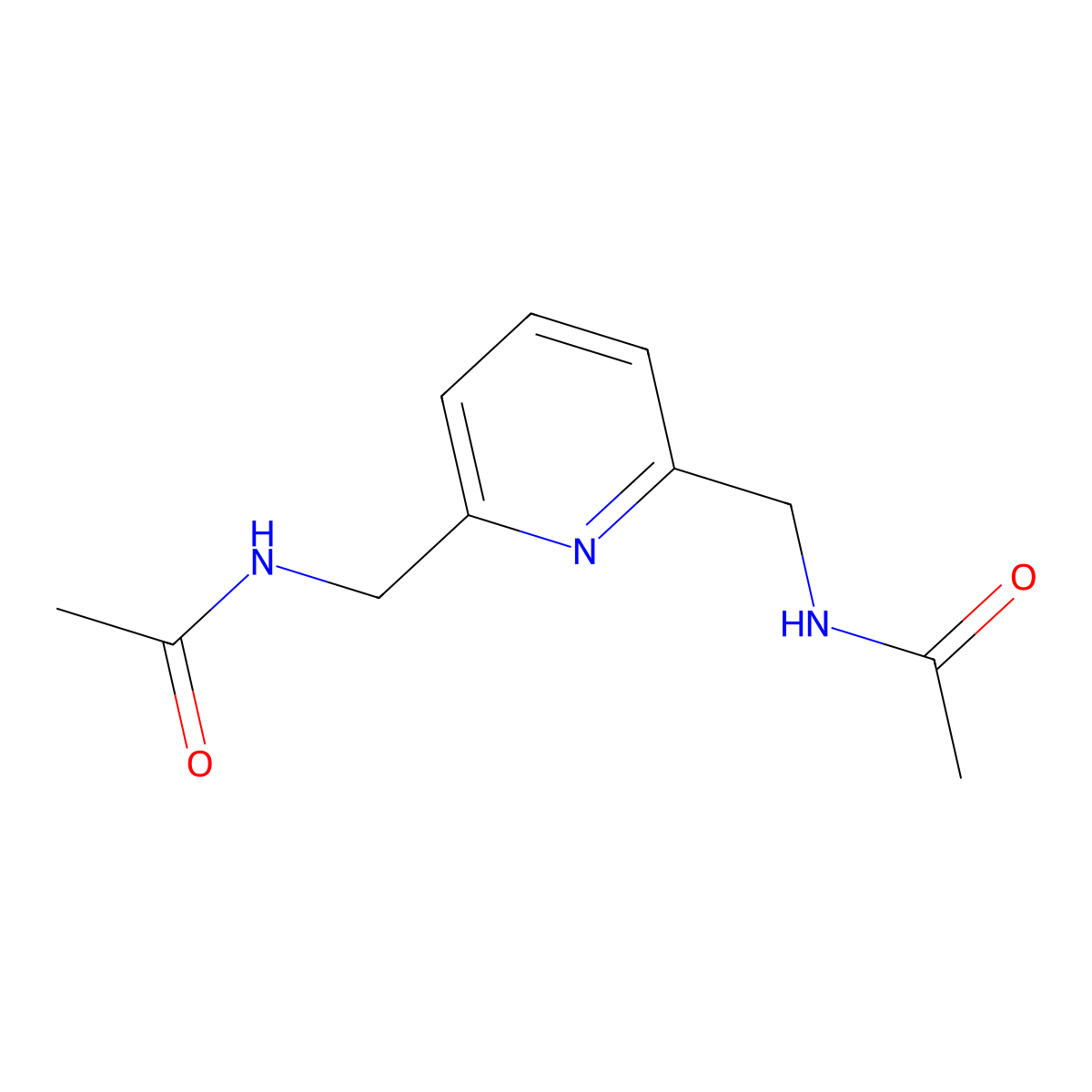 Acetamide, N,N'-((2,6-pyridylidene)dimethylene)di- molecular structure, CAS 67455-80-5