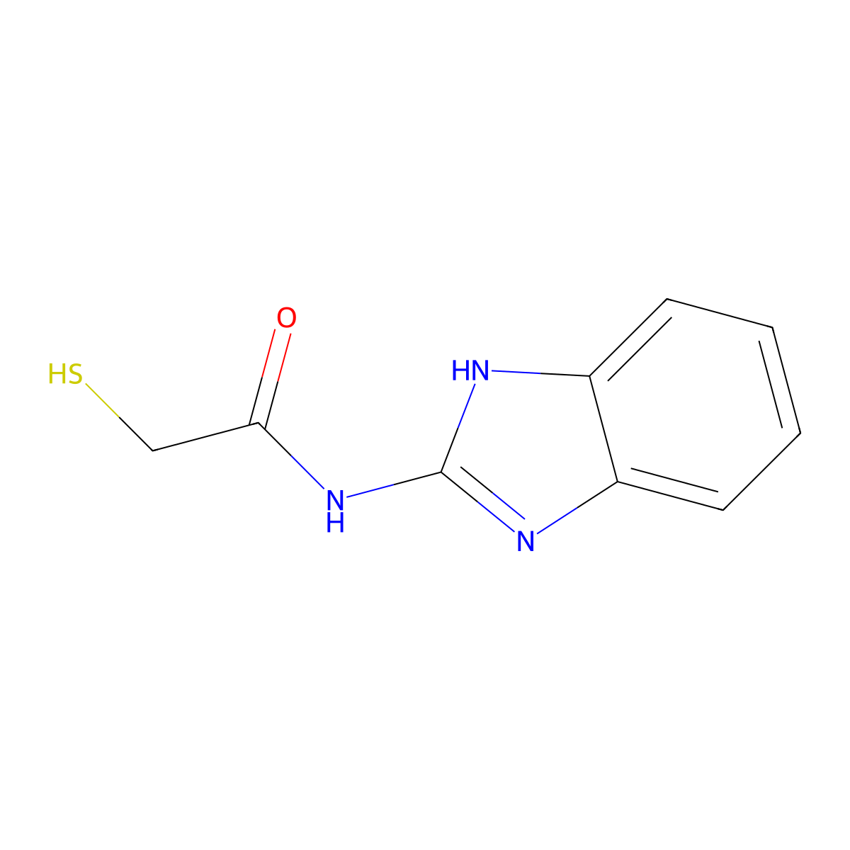 N-(1H-Benzo[D]imidazol-2-YL)-2-mercaptoacetamide molecular structure, CAS 67458-18-8