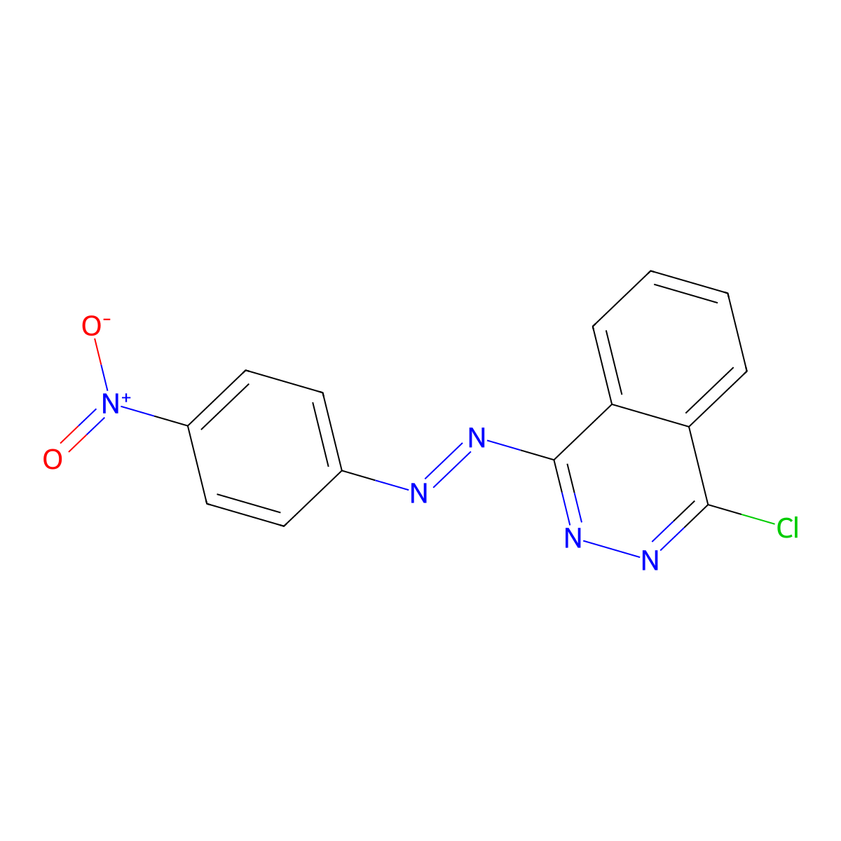 Phthalazine, 1-chloro-4-[2-(4-nitrophenyl)diazenyl]- molecular structure, CAS 67458-52-0