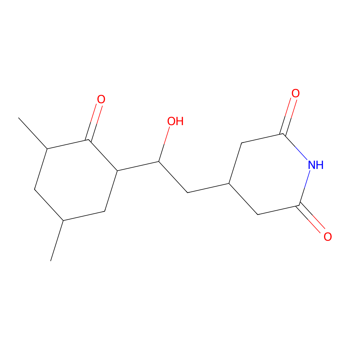 4-(2-(3,5-Dimethyl-2-oxocyclohexyl)-2-hydroxyethyl)-2,6-piperidinedione molecular structure, CAS 6746-42-5