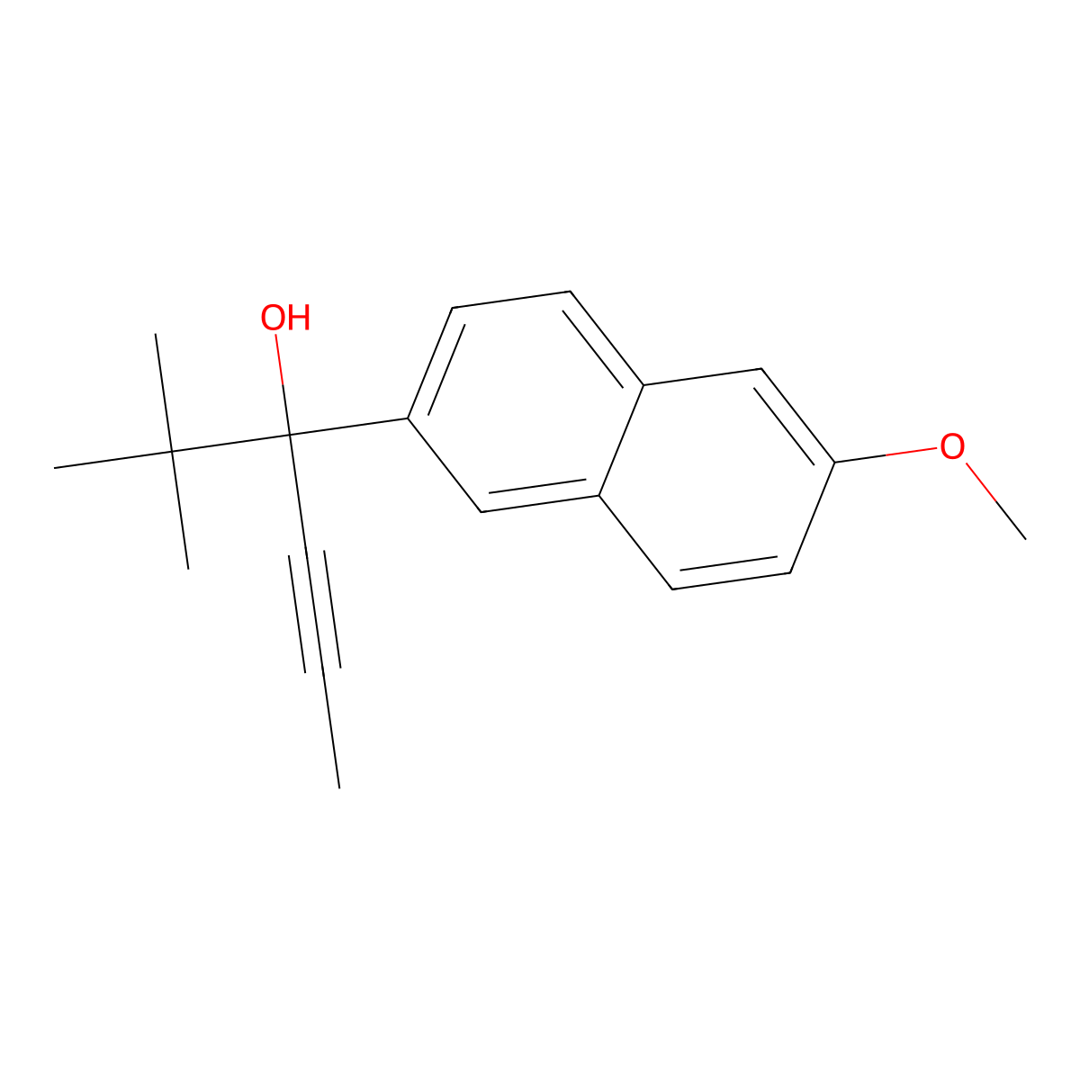 2,2-Dimethyl-3-(6-methoxy-2-naphthyl)-4-hexyn-3-OL molecular structure, CAS 67460-88-2