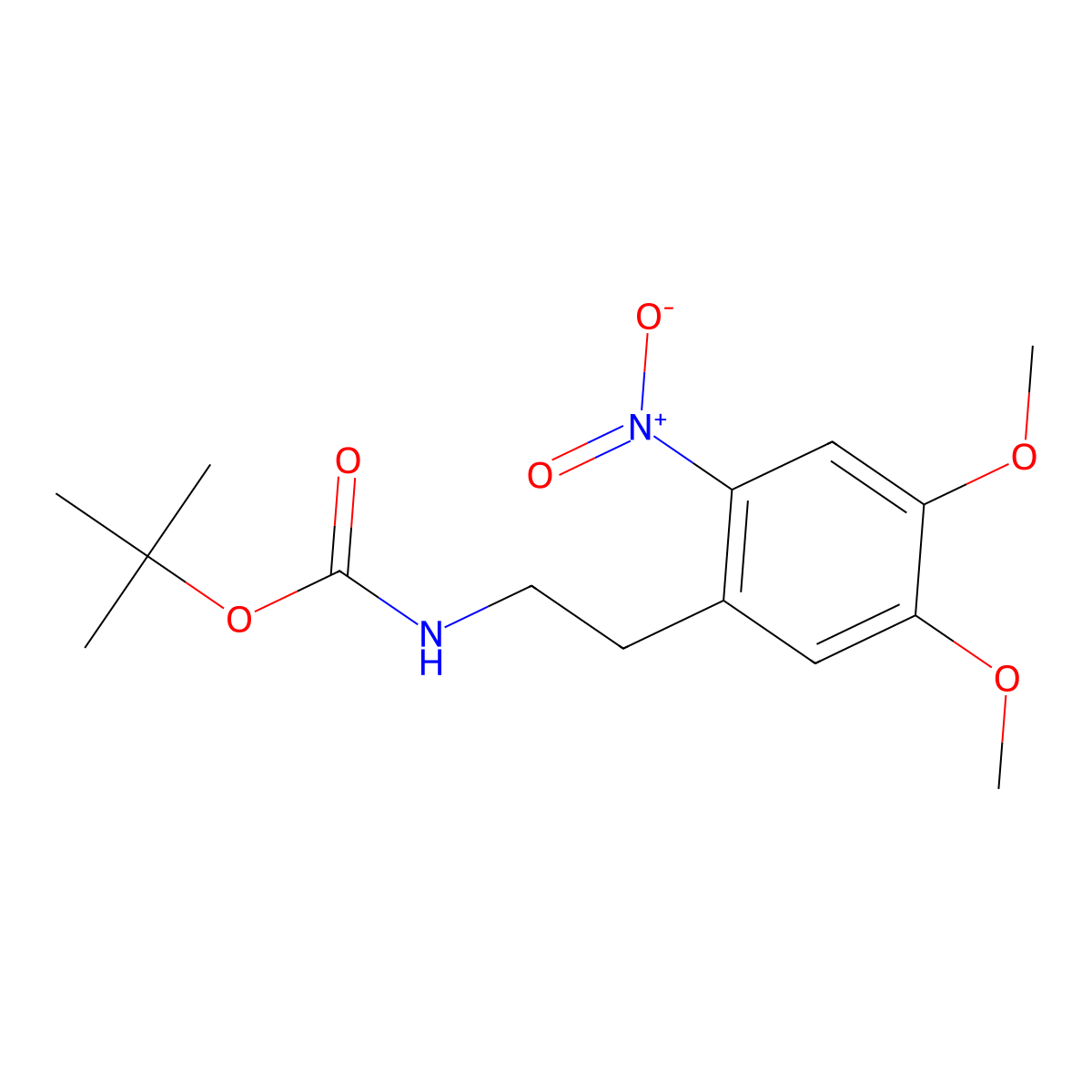 tert-butyl N-[2-(4,5-dimethoxy-2-nitrophenyl)ethyl]carbamate molecular structure, CAS 67461-05-6