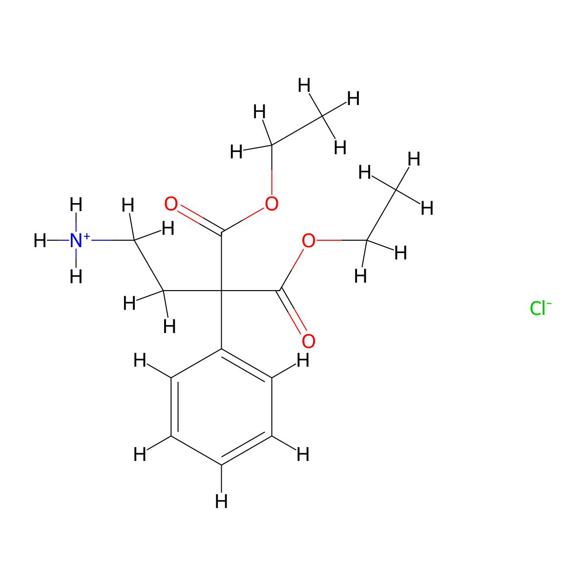 Diethyl (2-aminoethyl)(phenyl)propanedioate--hydrogen chloride (1/1) molecular structure, CAS 67465-34-3