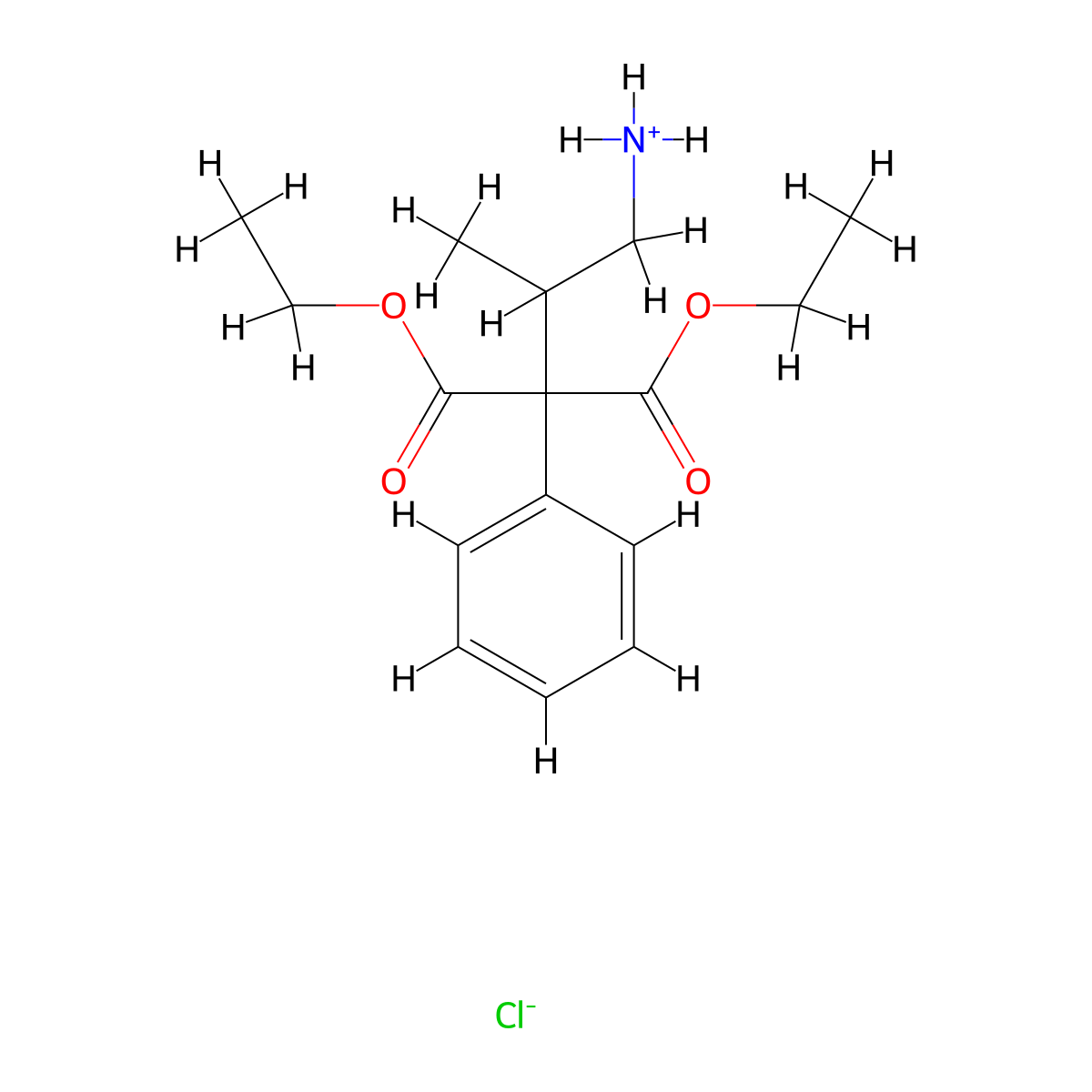 Diethyl (1-aminopropan-2-yl)(phenyl)propanedioate--hydrogen chloride (1/1) molecular structure, CAS 67465-36-5