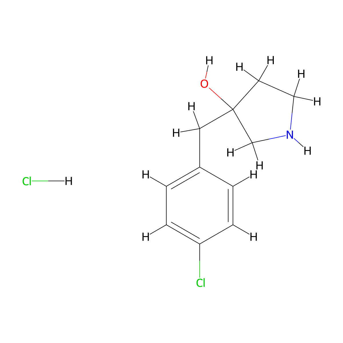 3-Pyrrolidinol, 3-(p-chlorobenzyl)-, hydrochloride molecular structure, CAS 67466-33-5