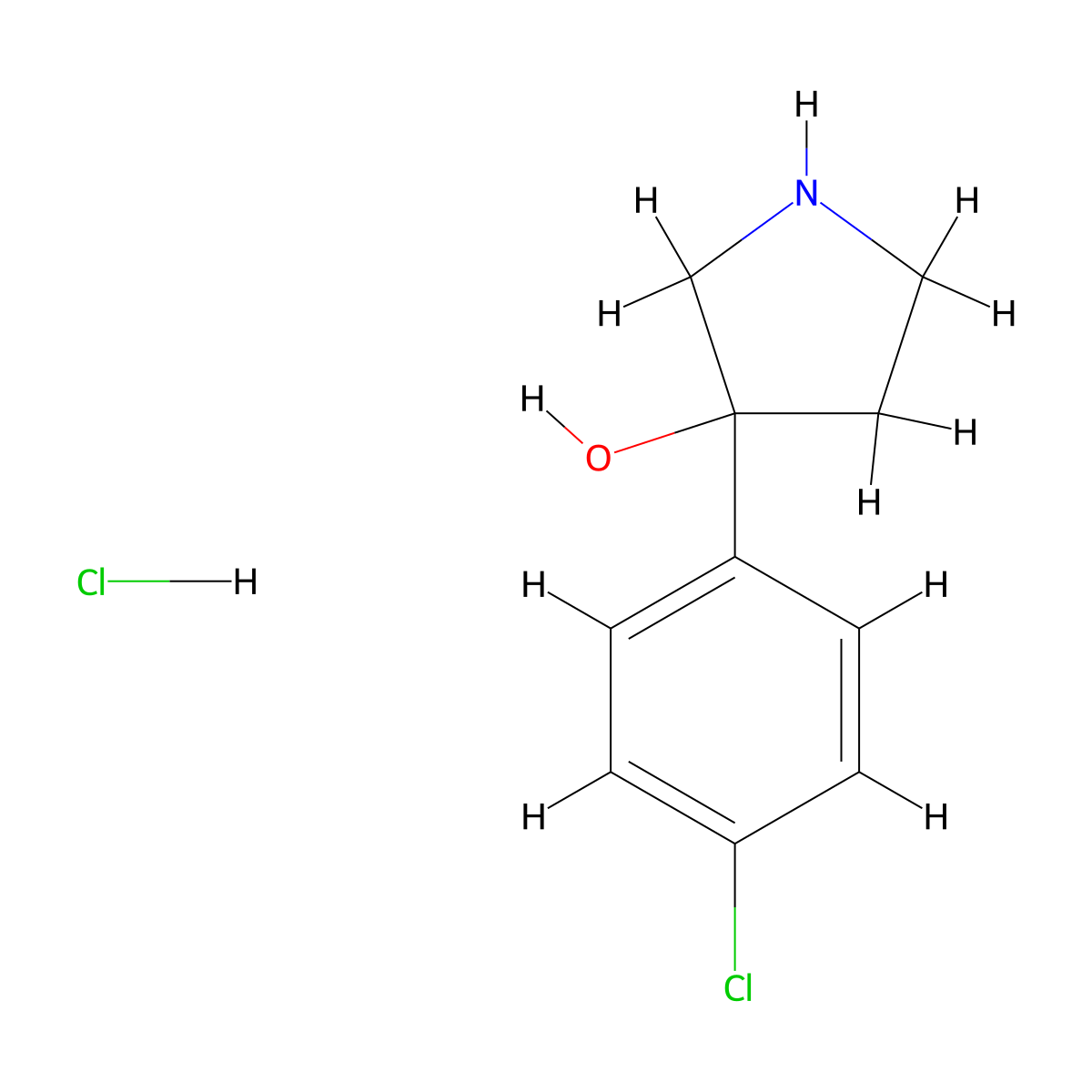 3-(4-Chlorophenyl)pyrrolidin-3-ol--hydrogen chloride (1/1) molecular structure, CAS 67466-40-4