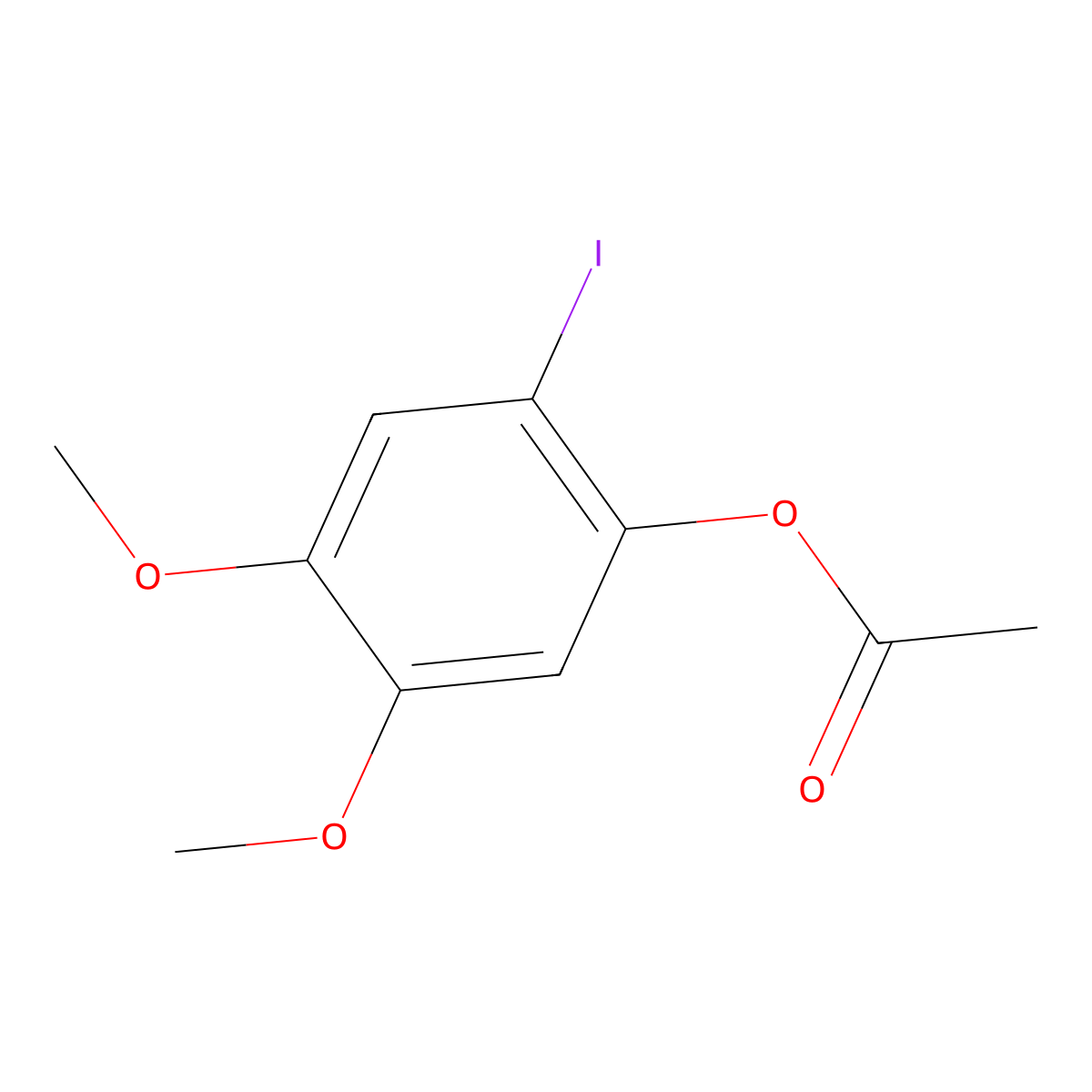 2-Iodo-4,5-dimethoxyphenyl acetate molecular structure, CAS 67467-11-2