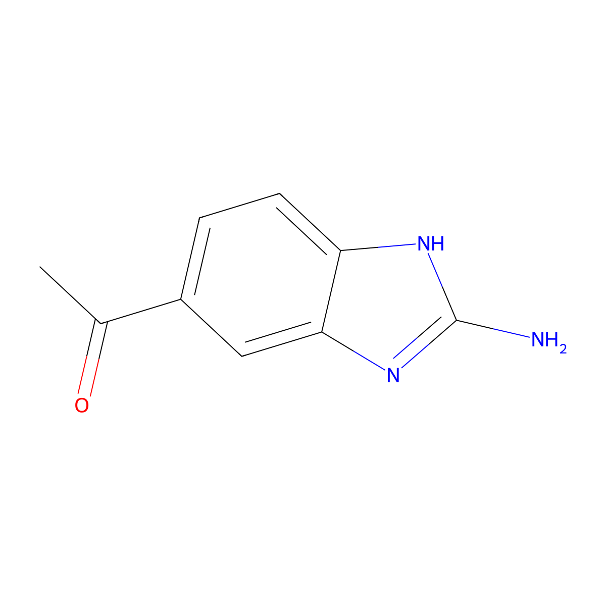 1-(2-amino-1H-1,3-benzodiazol-5-yl)ethan-1-one molecular structure, CAS 67469-03-8