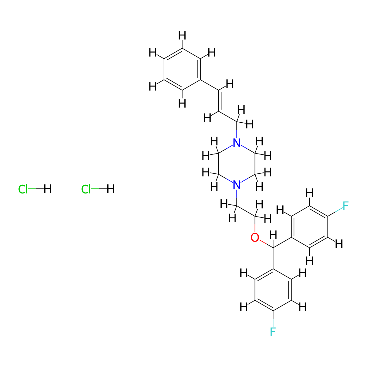 GBR-12879 dihydrochloride molecular structure, CAS 67469-45-8