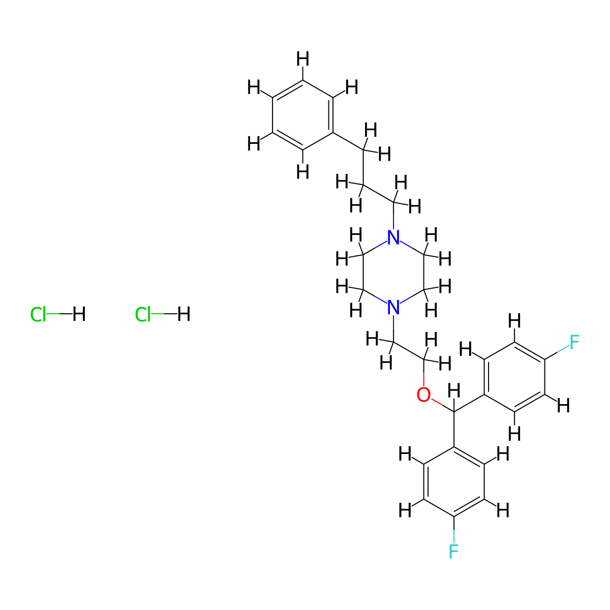 Vanoxerine dihydrochloride molecular structure, CAS 67469-78-7