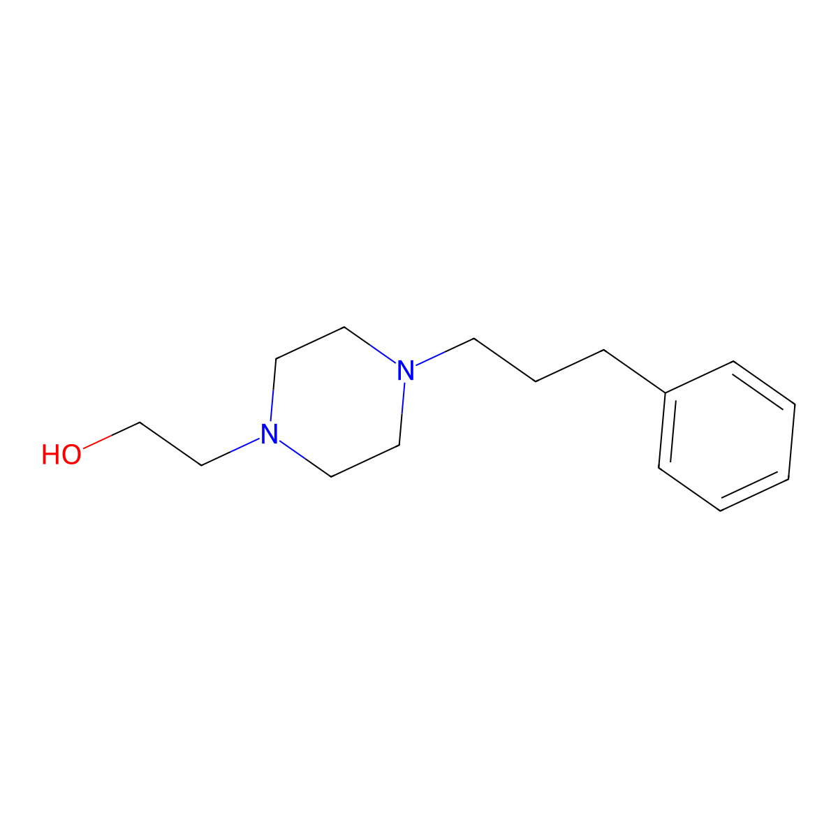 2-[4-(3-Phenylpropyl)piperazin-1-yl]ethanol molecular structure, CAS 67469-80-1