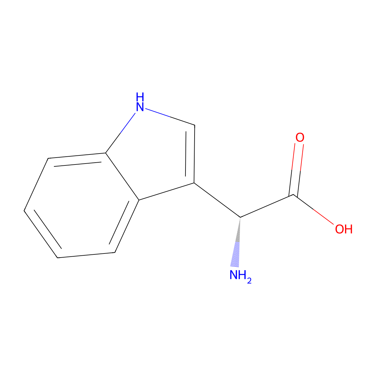 (2R)-Azaniumyl(1H-indol-3-yl)acetate molecular structure, CAS 6747-15-5