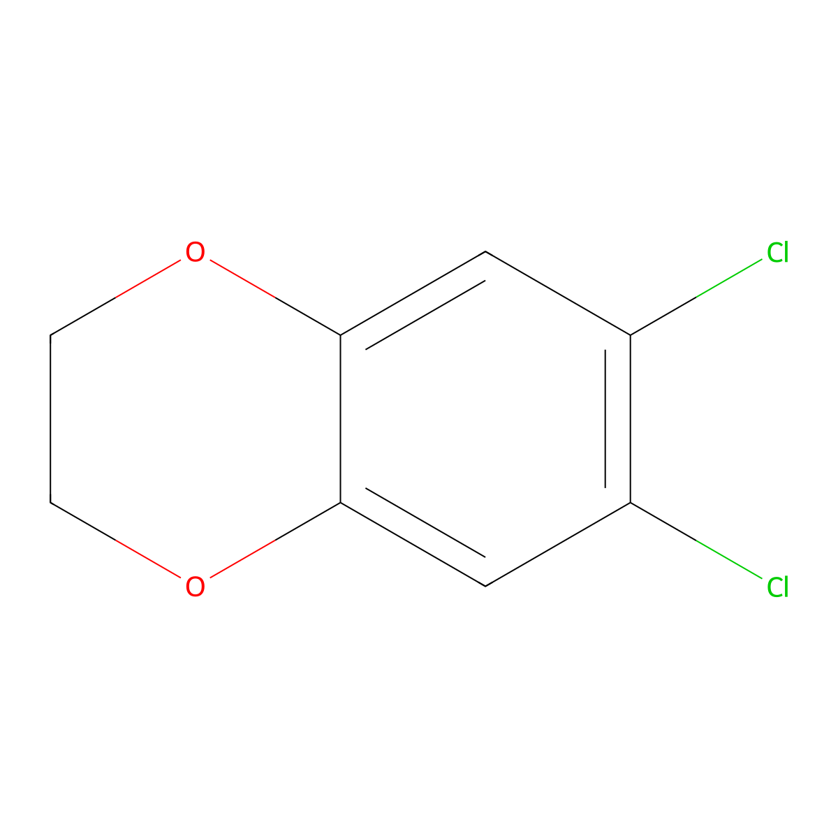 6,7-Dichloro-2,3-dihydro-1,4-benzodioxine molecular structure, CAS 67471-04-9