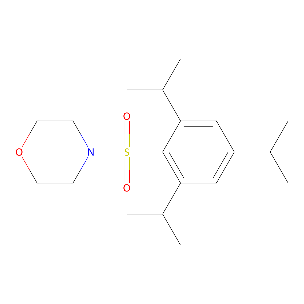 4-{[2,4,6-Tris(methylethyl)phenyl]sulfonyl}morpholine molecular structure, CAS 67475-13-2