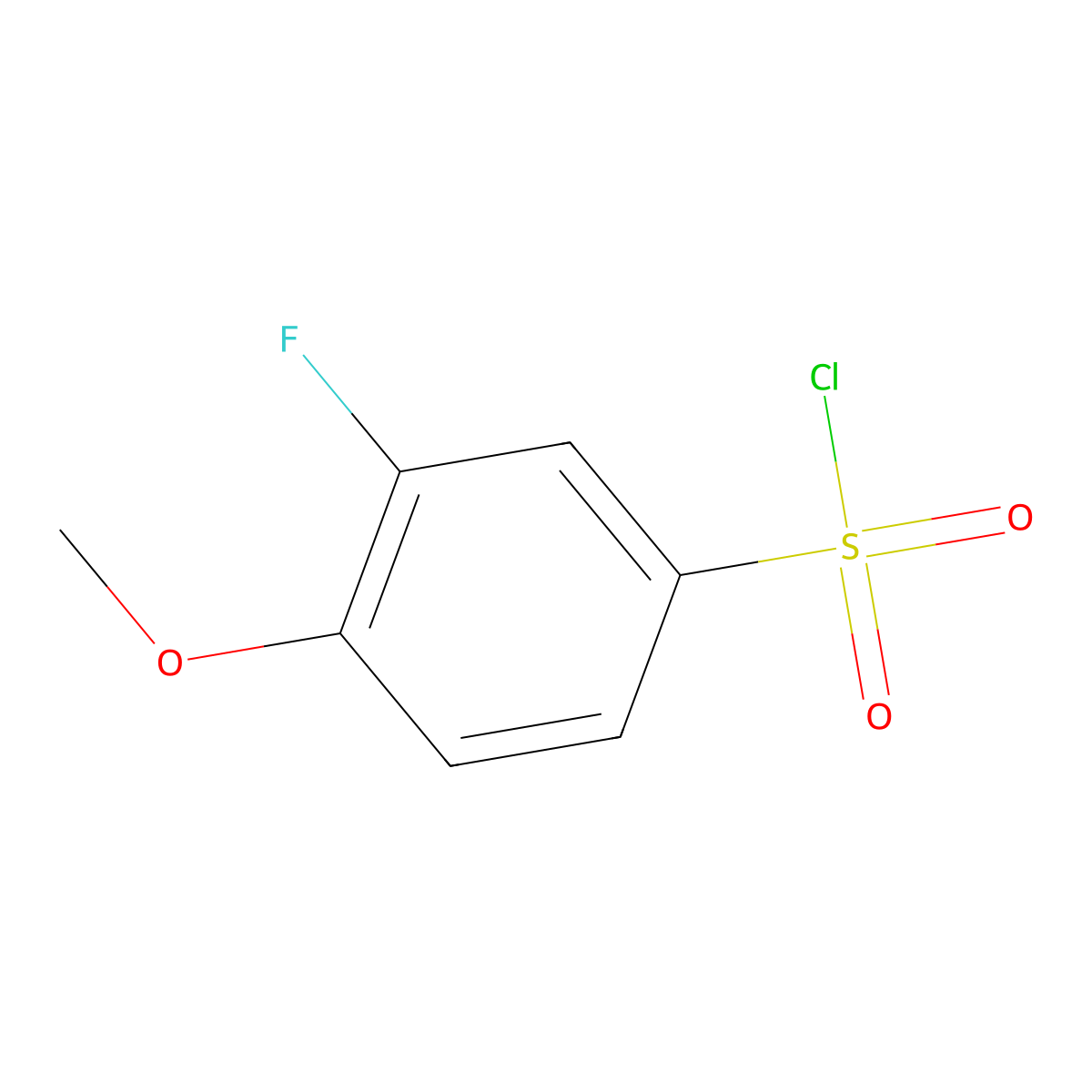 3-Fluoro-4-methoxybenzene-1-sulfonyl chloride molecular structure, CAS 67475-55-2