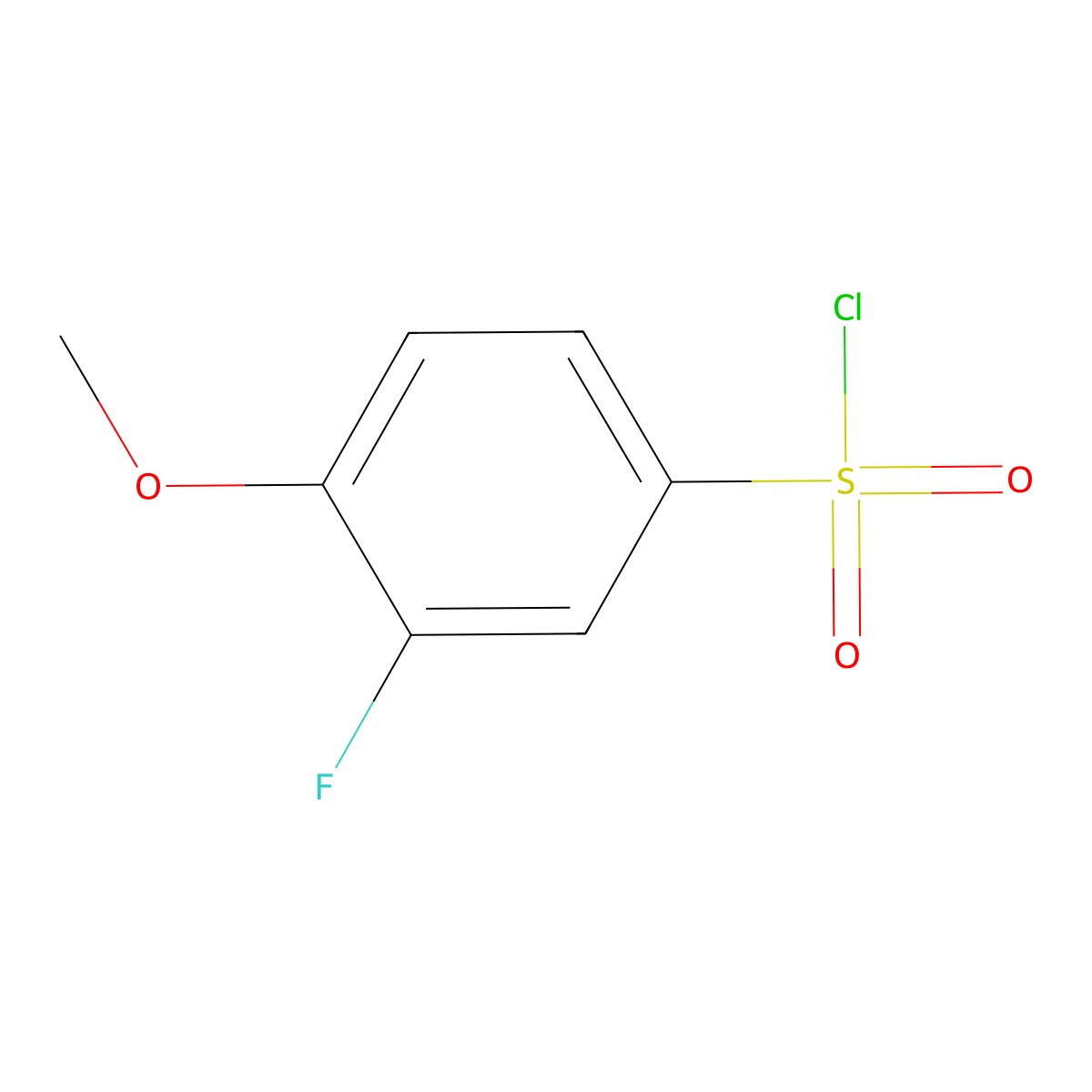3-Fluoro-4-methoxybenzene-1-sulfonyl chloride molecular structure, CAS 67475-55-2