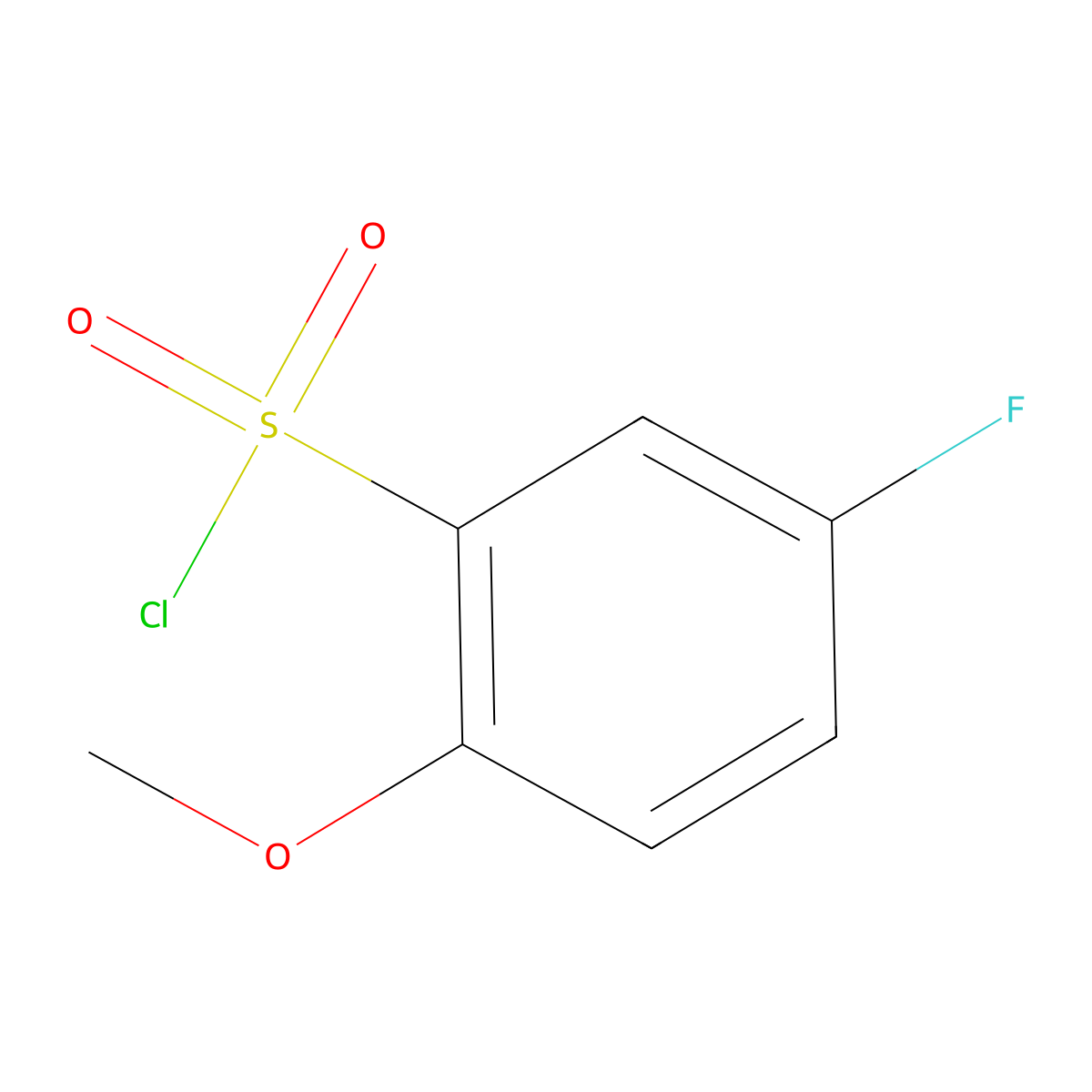 5-Fluoro-2-methoxybenzene-1-sulfonyl chloride molecular structure, CAS 67475-56-3