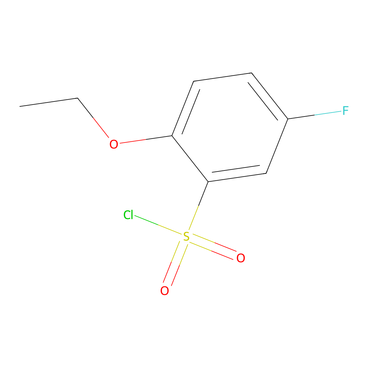 2-Ethoxy-5-fluorobenzene-1-sulfonyl chloride molecular structure, CAS 67475-57-4