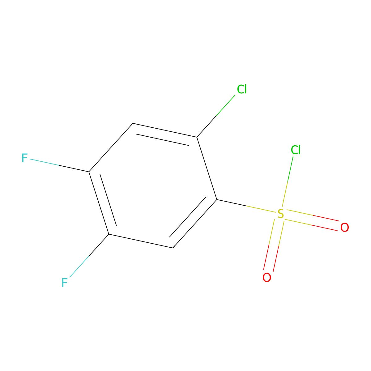 2-Chloro-4,5-difluorobenzenesulfonyl chloride molecular structure, CAS 67475-58-5