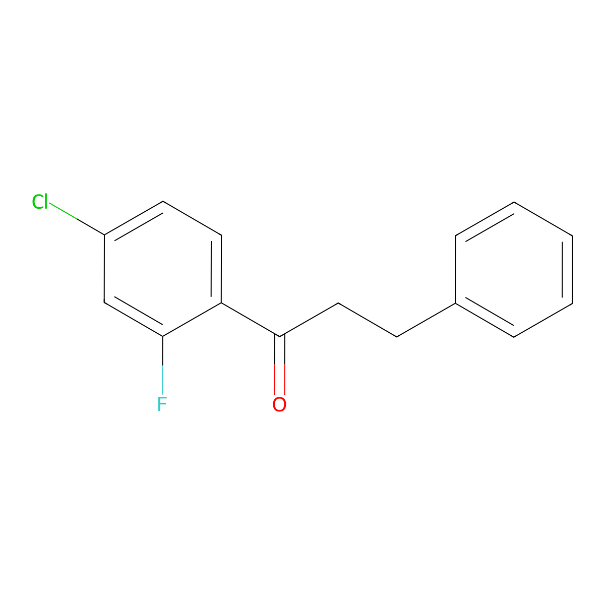 1-(4-Chloro-2-fluorophenyl)-3-phenylpropan-1-one molecular structure, CAS 674767-23-8