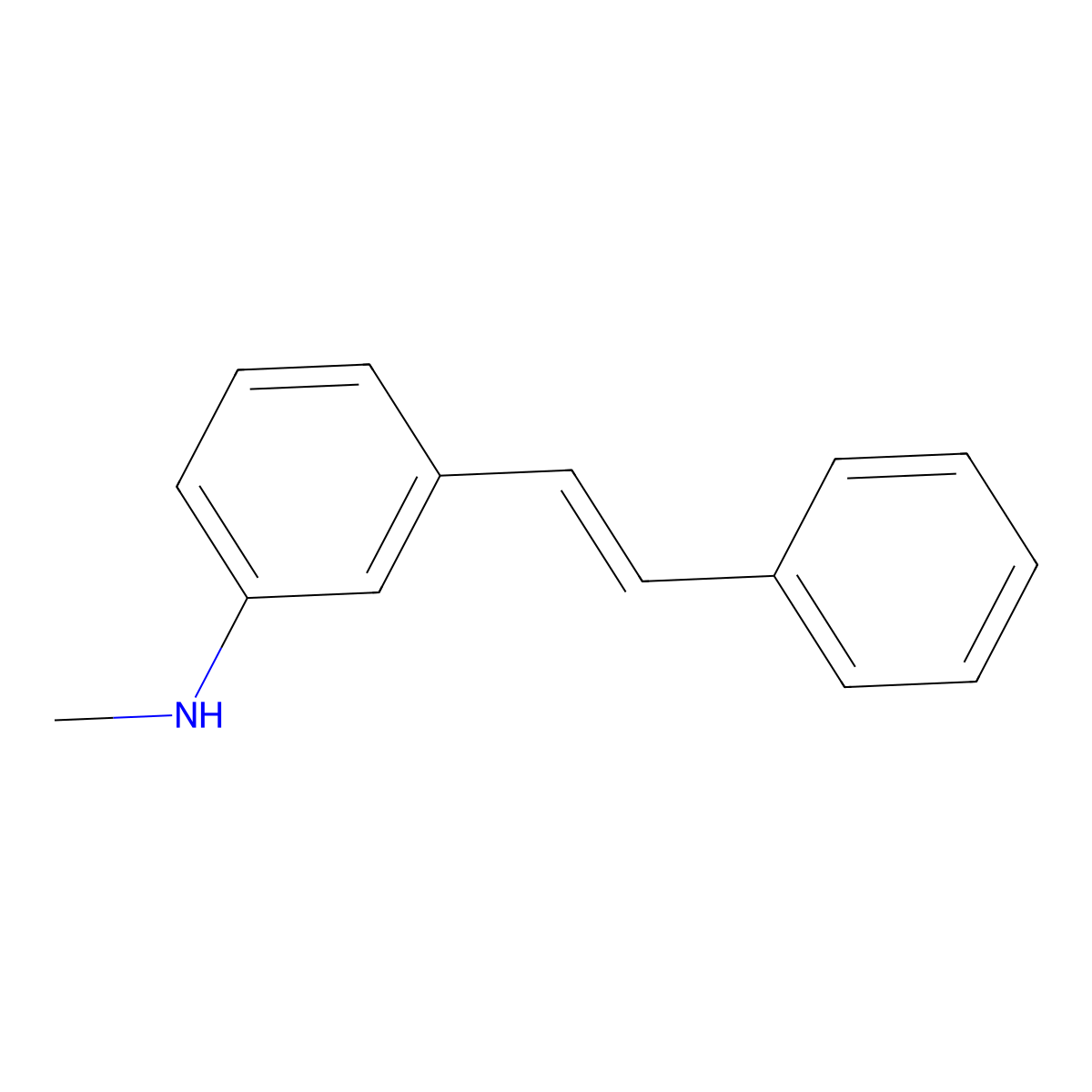 N-Methyl-3-[(E)-2-phenylethenyl]aniline molecular structure, CAS 674767-92-1