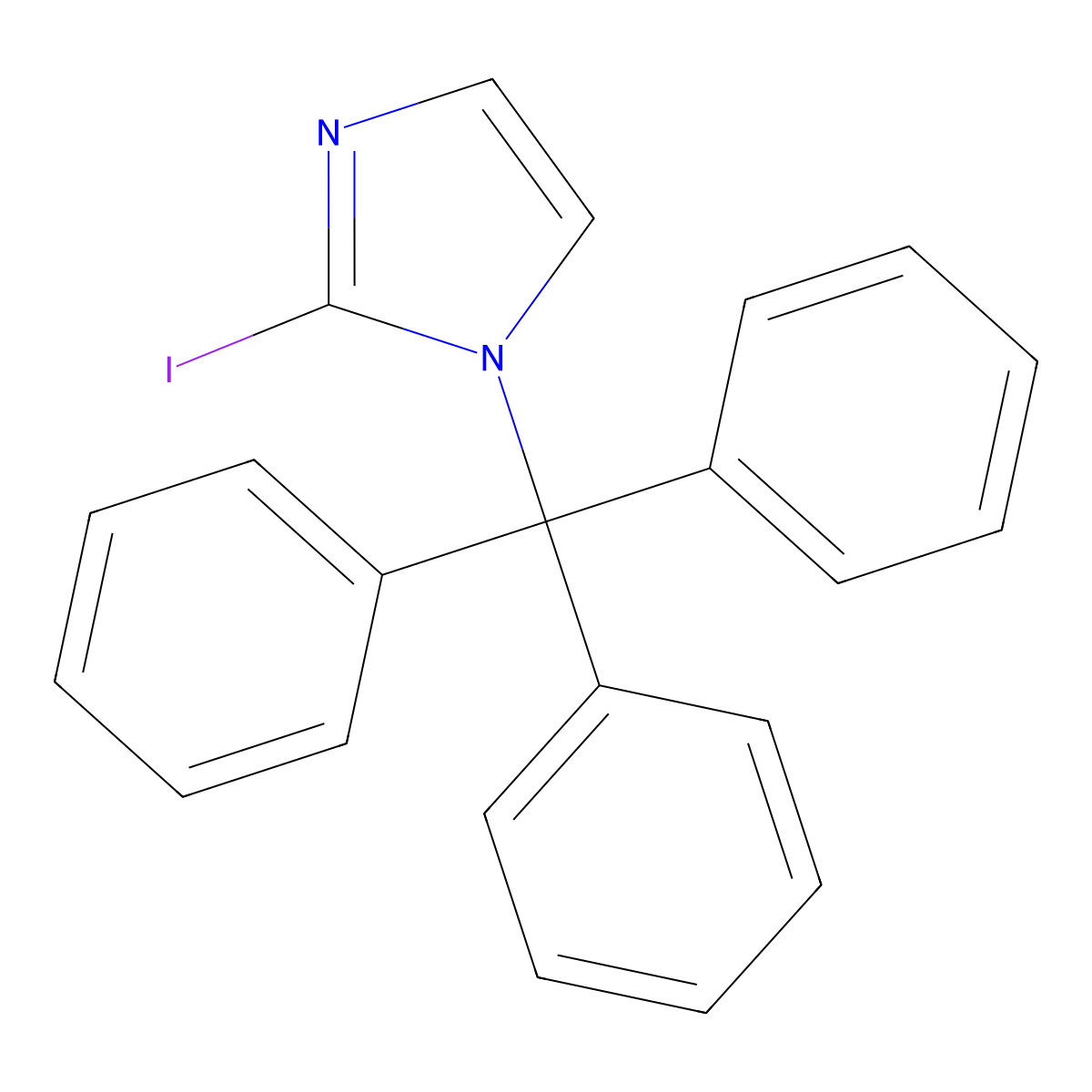 2-Iodo-1-trityl-1H-imidazole molecular structure, CAS 67478-46-0