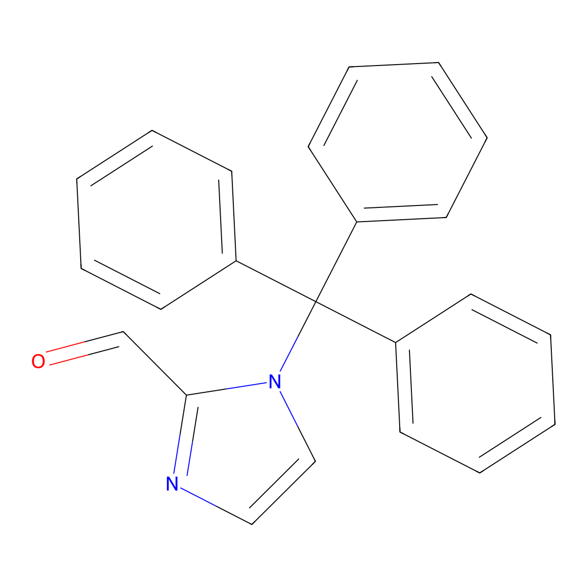 1-(triphenylmethyl)-1H-imidazole-2-carbaldehyde molecular structure, CAS 67478-50-6