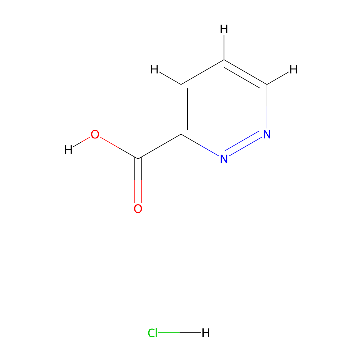 Pyridazine-3-carboxylic acid;hydrochloride molecular structure, CAS 674783-27-8
