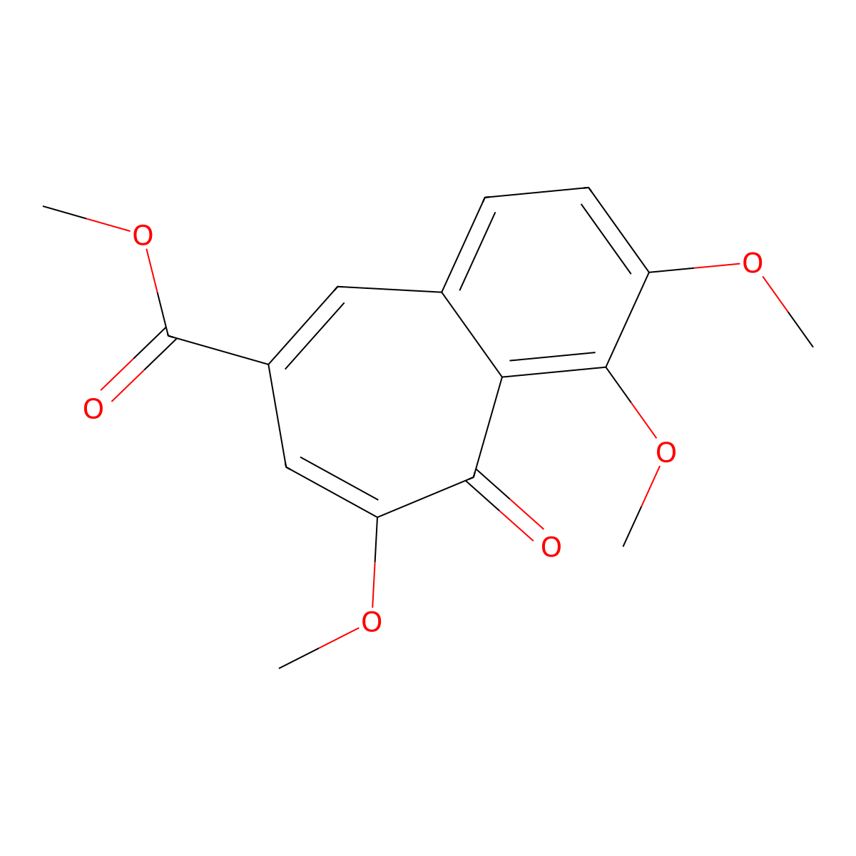 3,4,6-Trimethoxy-5-oxo-8-benzo[7]annulenecarboxylic acid methyl ester molecular structure, CAS 674786-24-4