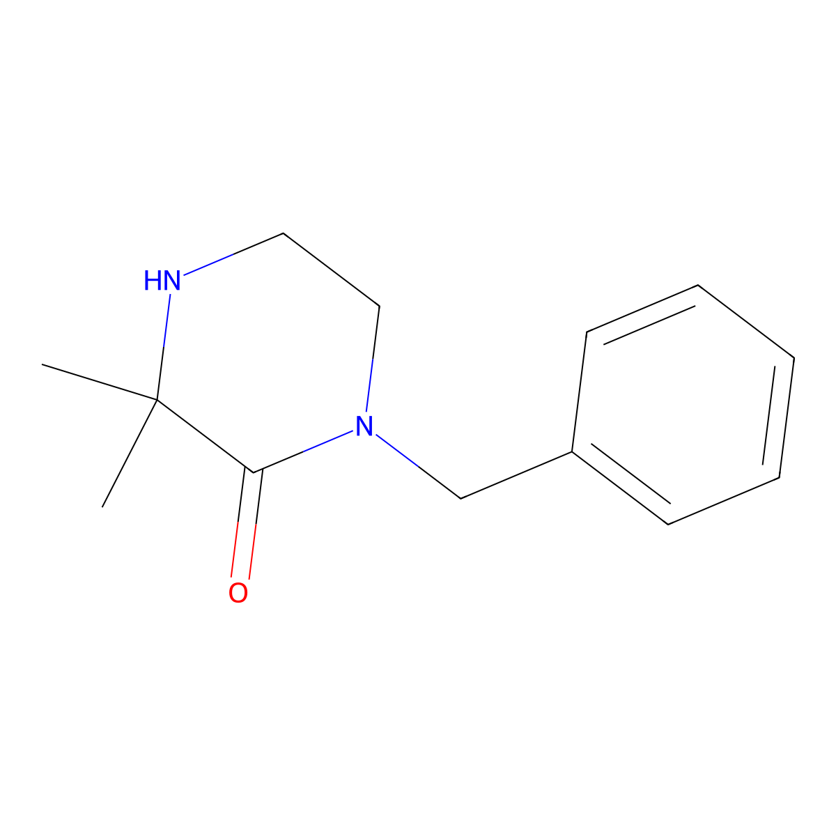 1-Benzyl-3,3-dimethylpiperazin-2-one molecular structure, CAS 674791-90-3
