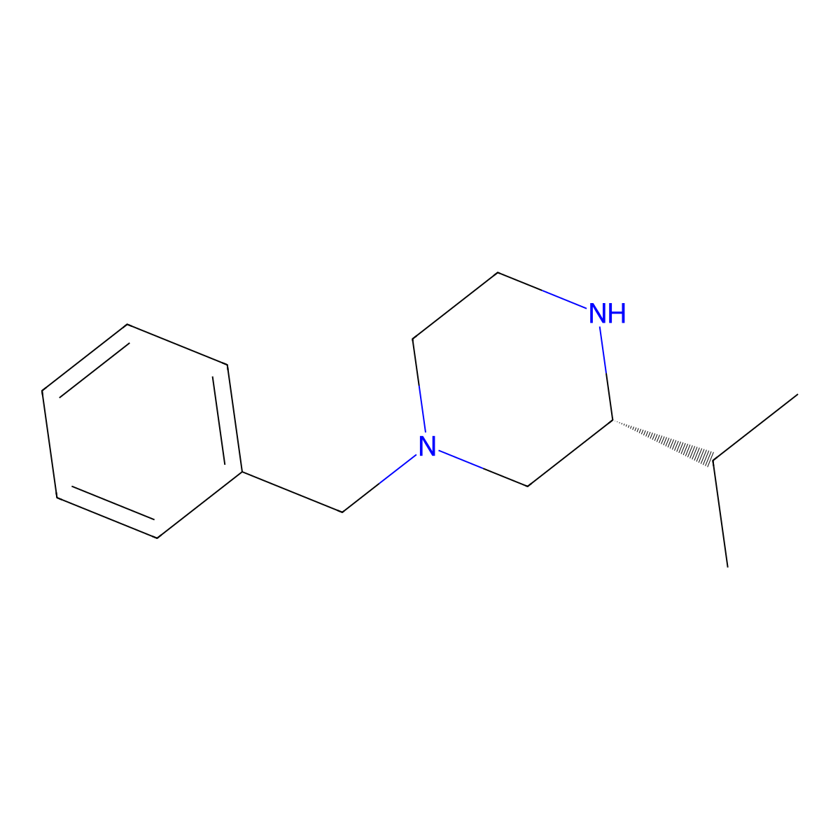 (R)-1-benzyl-3-isopropylpiperazine molecular structure, CAS 674791-94-7