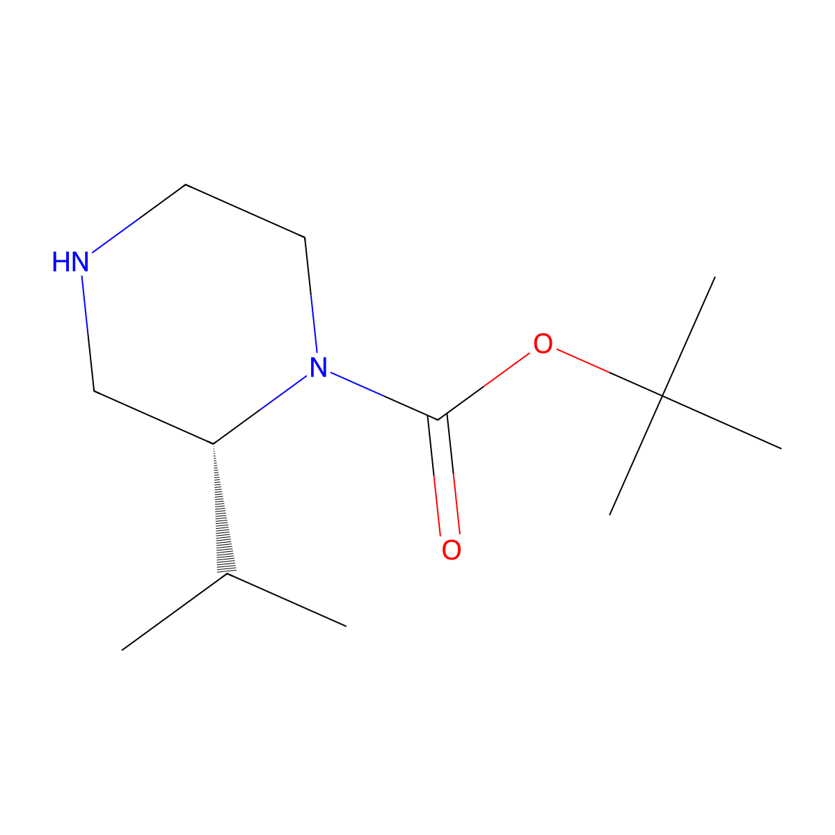 (R)-1-Boc-2-isopropylpiperazine molecular structure, CAS 674792-04-2