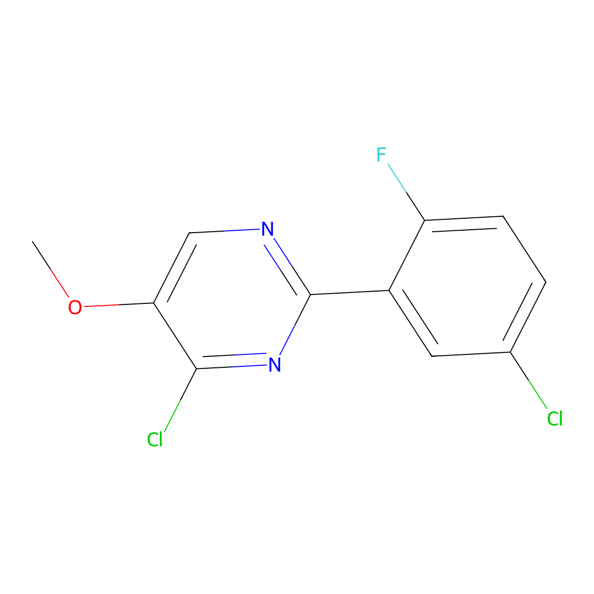 4-Chloro-2-(5-chloro-2-fluorophenyl)-5-methoxypyrimidine molecular structure, CAS 674793-47-6