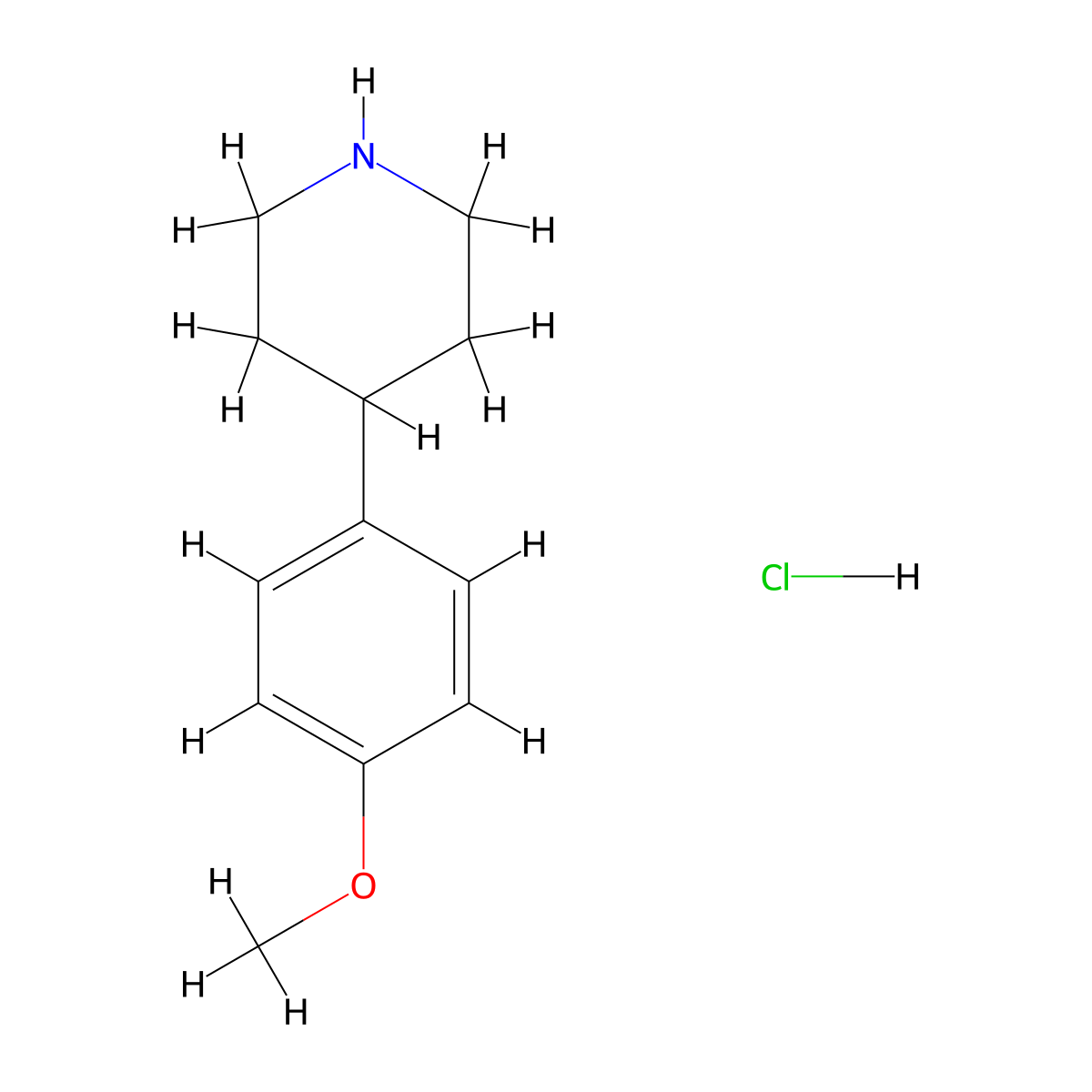 4-(4-Methoxyphenyl)piperidine hydrochloride molecular structure, CAS 6748-48-7
