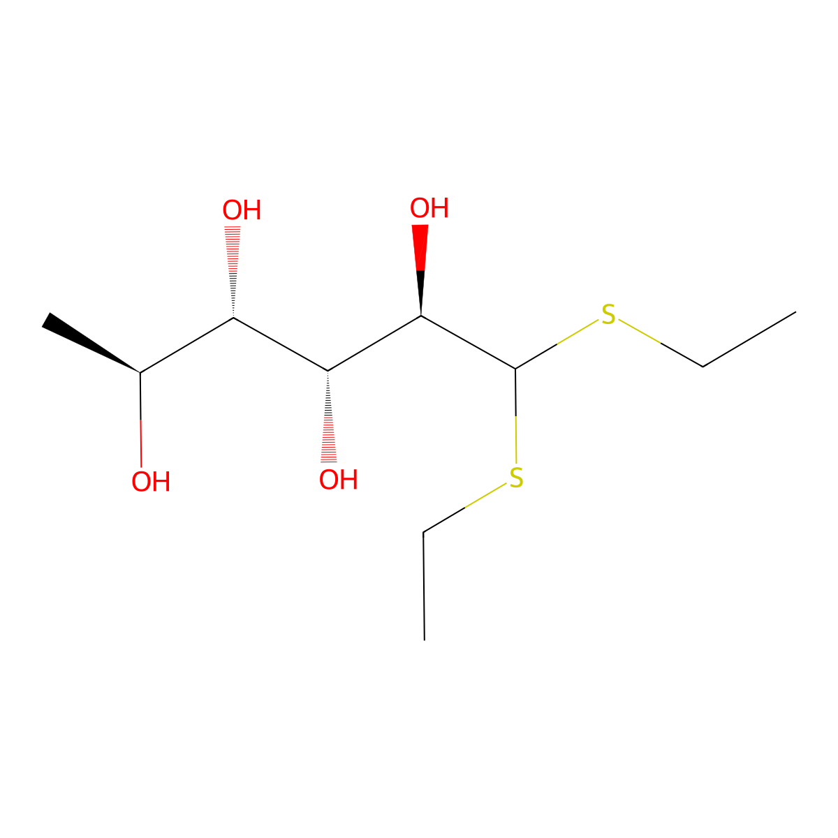 L-Rhamnose diethyl mercaptal molecular structure, CAS 6748-70-5