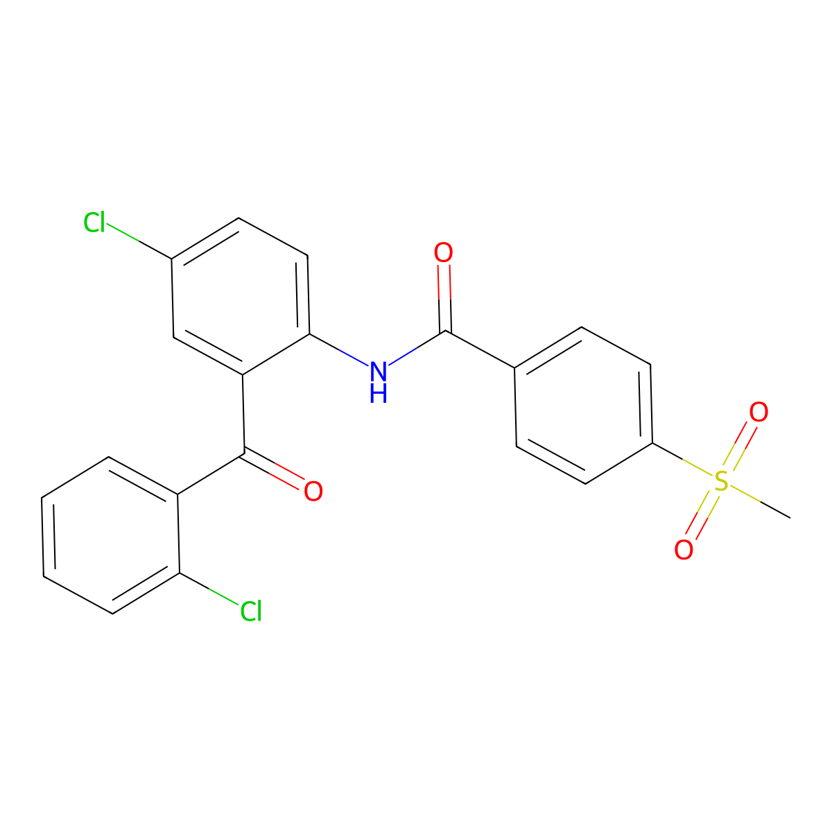 N-[4-chloro-2-(2-chlorobenzoyl)phenyl]-4-methanesulfonylbenzamide molecular structure, CAS 674802-96-1