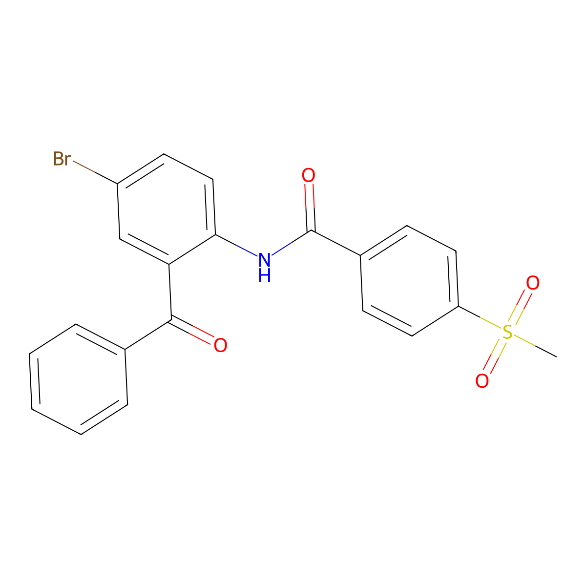 N-(2-benzoyl-4-bromophenyl)-4-(methylsulfonyl)benzamide molecular structure, CAS 674802-99-4