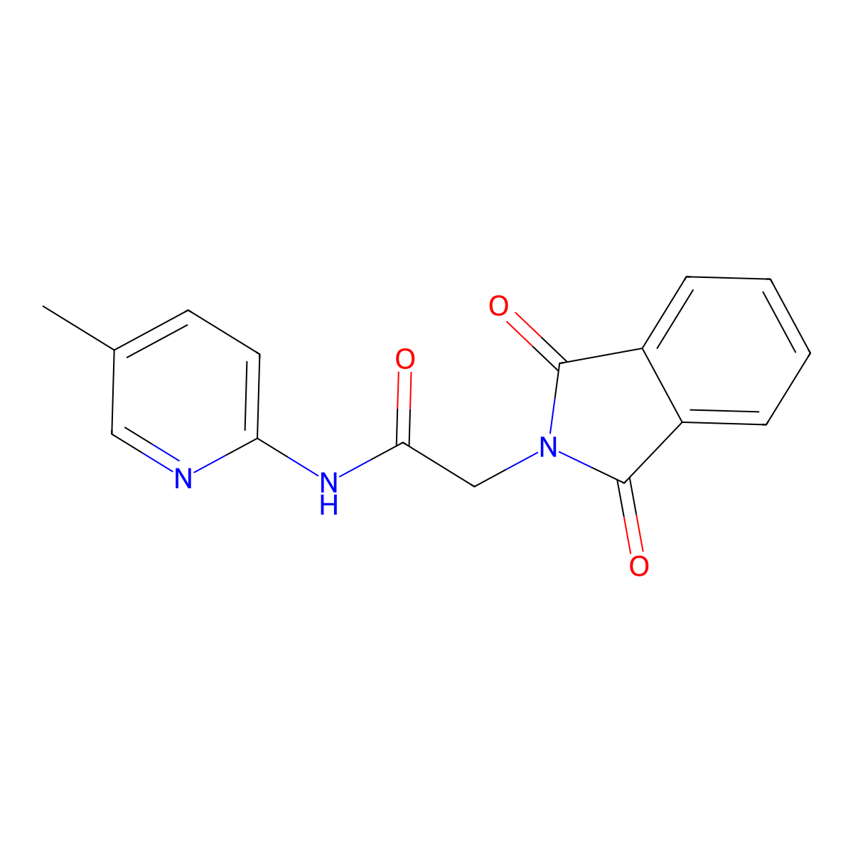 2-(1,3-dioxoisoindol-2-yl)-N-(5-methylpyridin-2-yl)acetamide molecular structure, CAS 674803-38-4