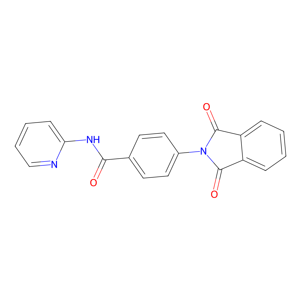 4-(1,3-dioxoisoindolin-2-yl)-N-(pyridin-2-yl)benzamide molecular structure, CAS 674803-44-2
