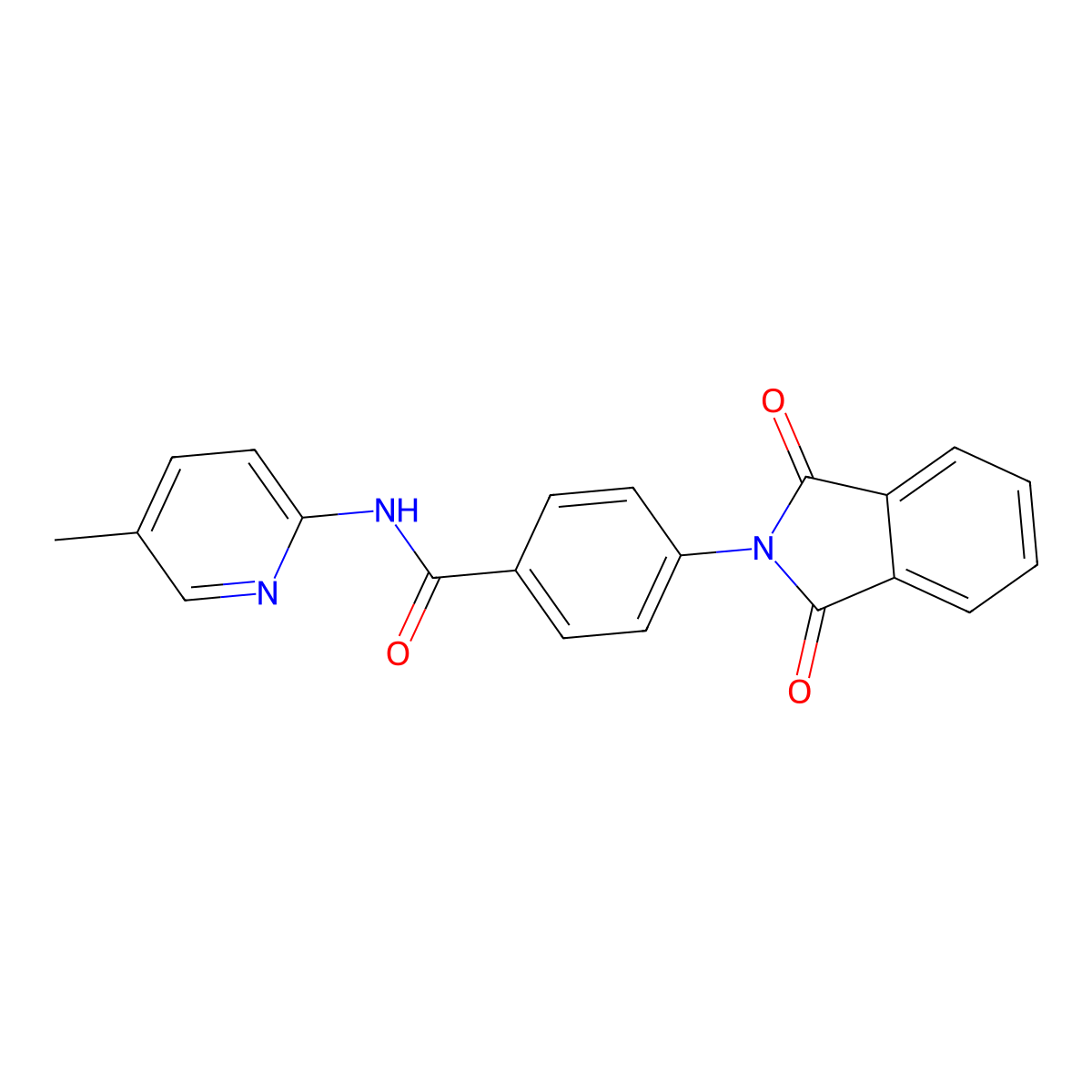 4-(1,3-dioxoisoindol-2-yl)-N-(5-methylpyridin-2-yl)benzamide molecular structure, CAS 674803-47-5