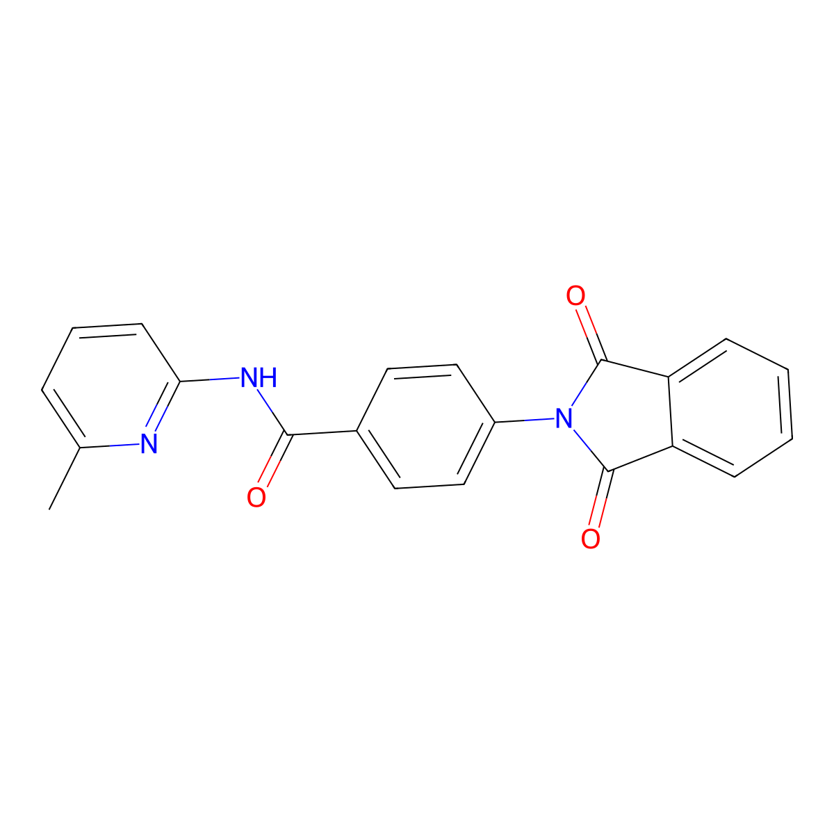 4-(1,3-dioxoisoindol-2-yl)-N-(6-methylpyridin-2-yl)benzamide molecular structure, CAS 674803-48-6