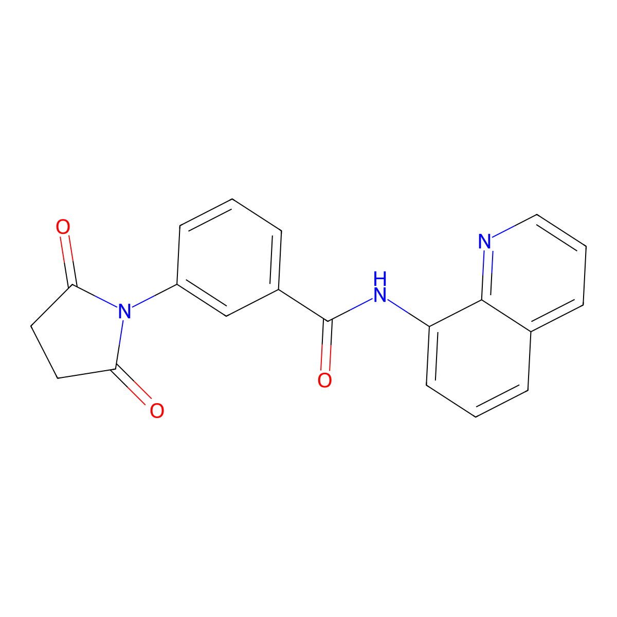 3-(2,5-dioxo-1-pyrrolidinyl)-N-8-quinolinylbenzamide molecular structure, CAS 674803-84-0