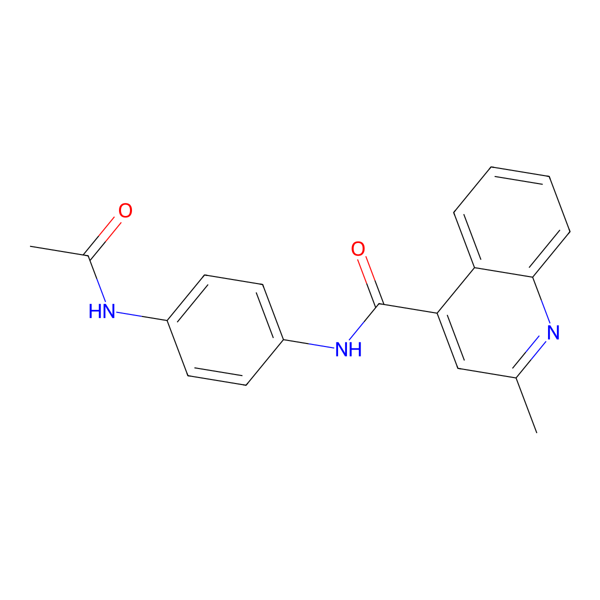 N-(4-acetamidophenyl)-2-methylquinoline-4-carboxamide molecular structure, CAS 674803-88-4