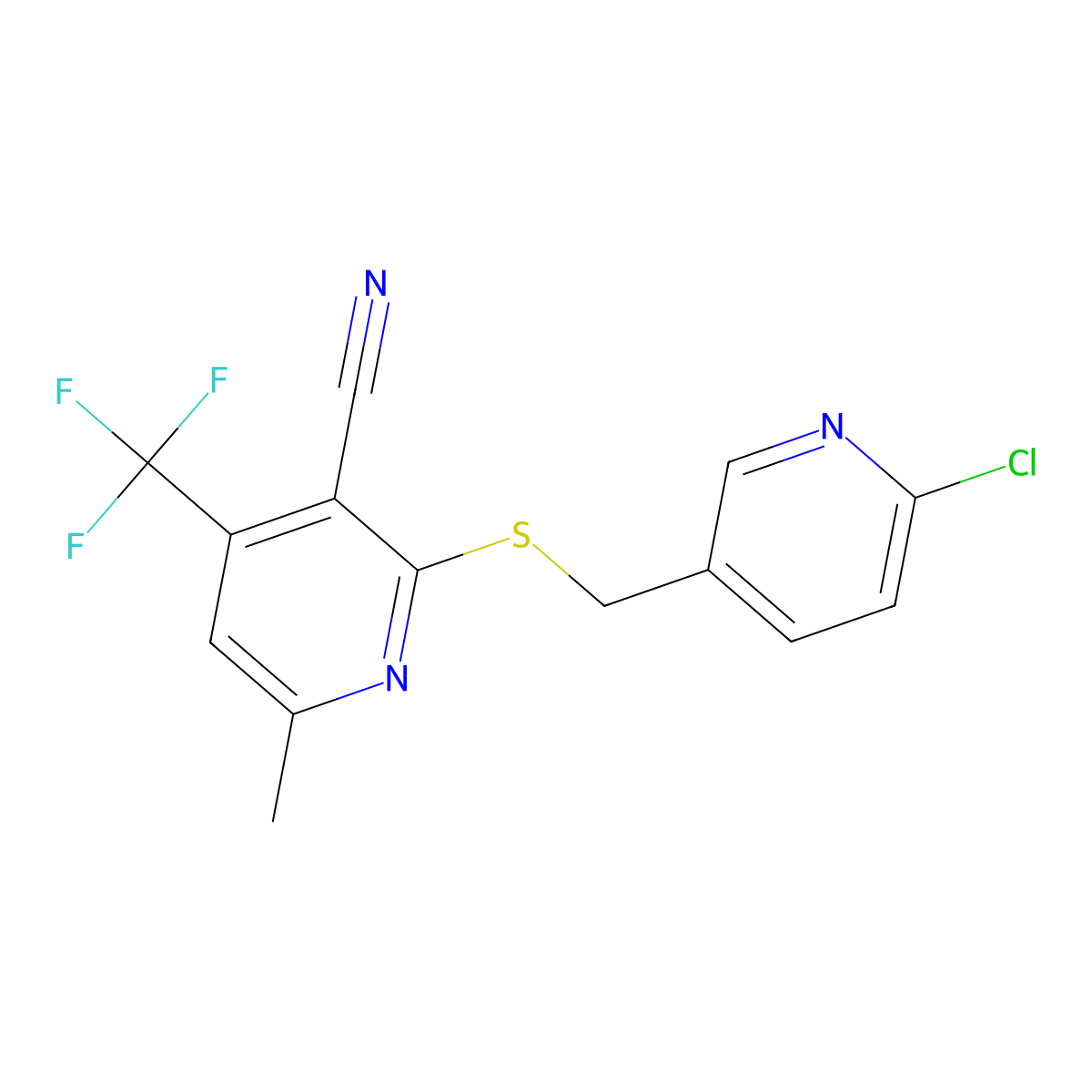2-{[(6-Chloro-3-pyridinyl)methyl]sulfanyl}-6-methyl-4-(trifluoromethyl)nicotinonitrile molecular structure, CAS 674805-54-0