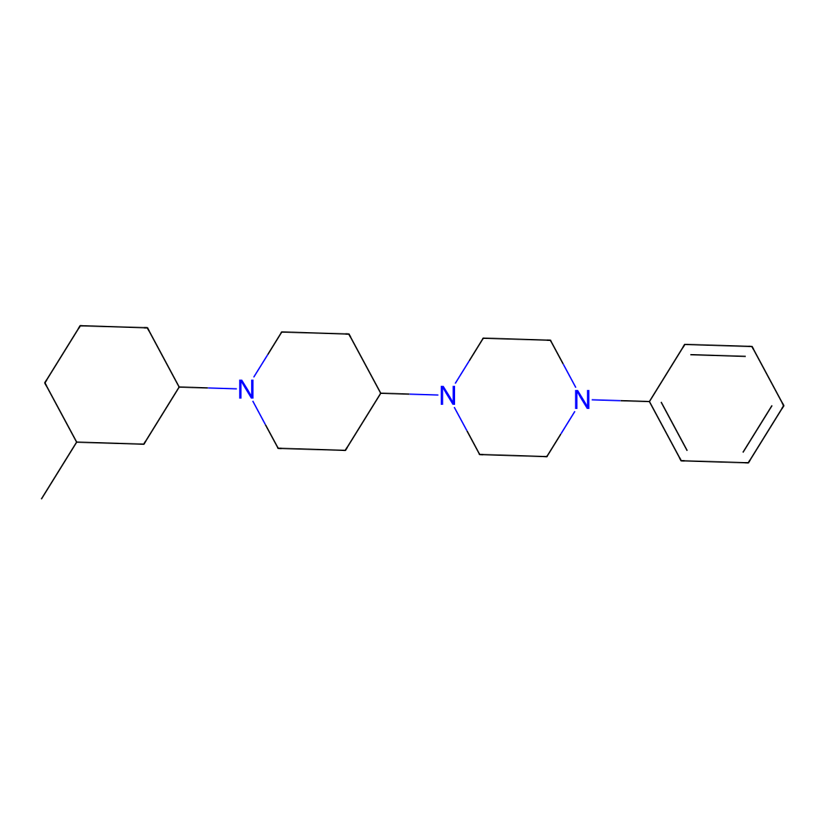 1-[1-(3-Methylcyclohexyl)piperidin-4-yl]-4-phenylpiperazine molecular structure, CAS 674807-82-0