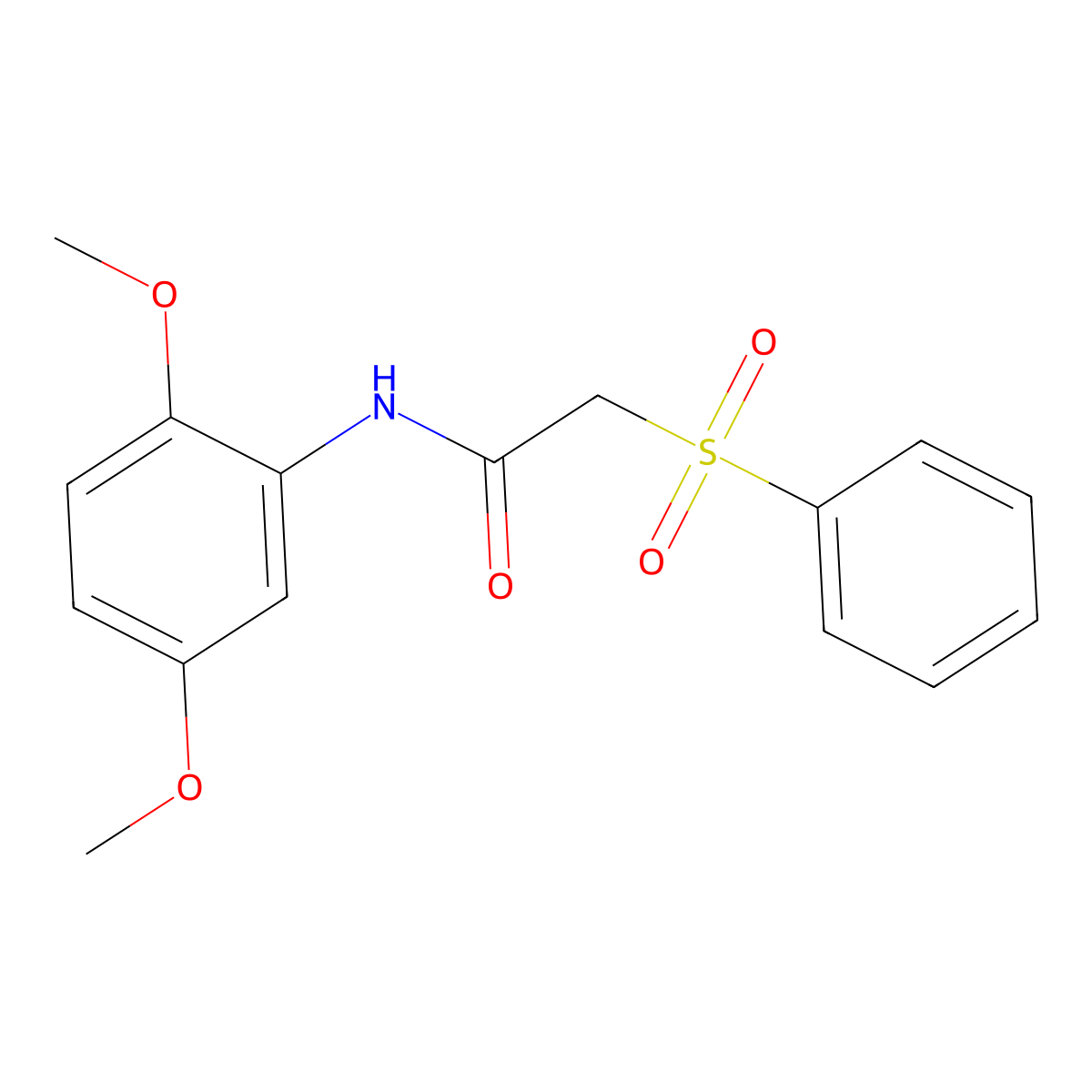 N-(2,5-dimethoxyphenyl)-2-(phenylsulfonyl)acetamide molecular structure, CAS 674808-00-5
