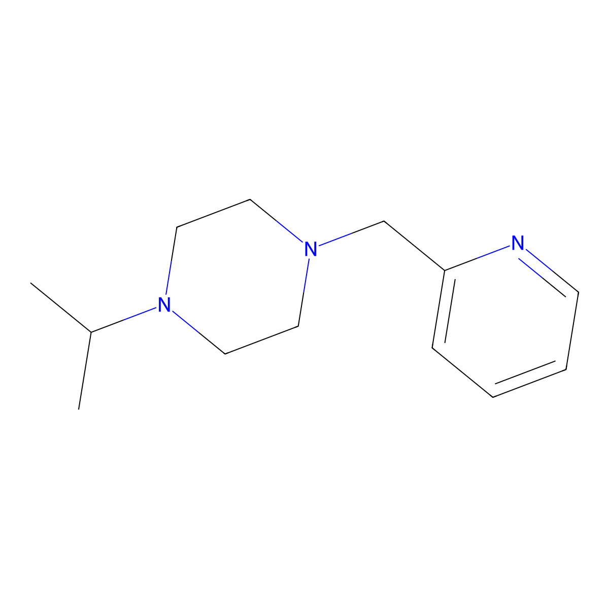 1-Isopropyl-4-(pyridin-2-ylmethyl)piperazine molecular structure, CAS 674808-02-7