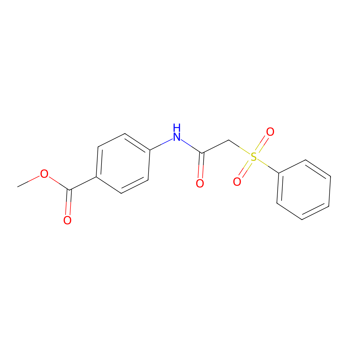 Methyl 4-{[(phenylsulfonyl)acetyl]amino}benzoate molecular structure, CAS 674808-12-9