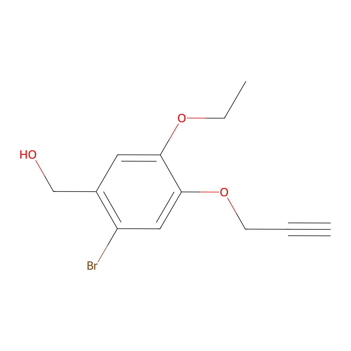 [2-Bromo-5-ethoxy-4-(prop-2-yn-1-yloxy)phenyl]methanol molecular structure, CAS 674809-94-0